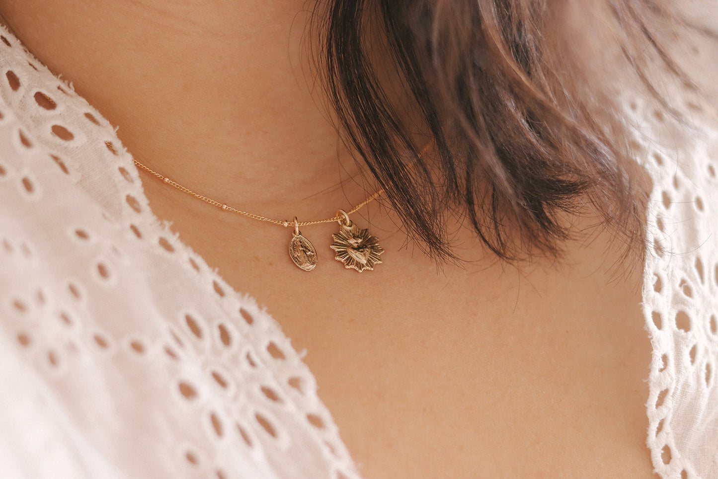 Most Sacred Heart and Miraculous Medal Necklace