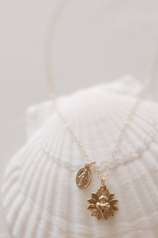 Most Sacred Heart and Miraculous Medal Necklace