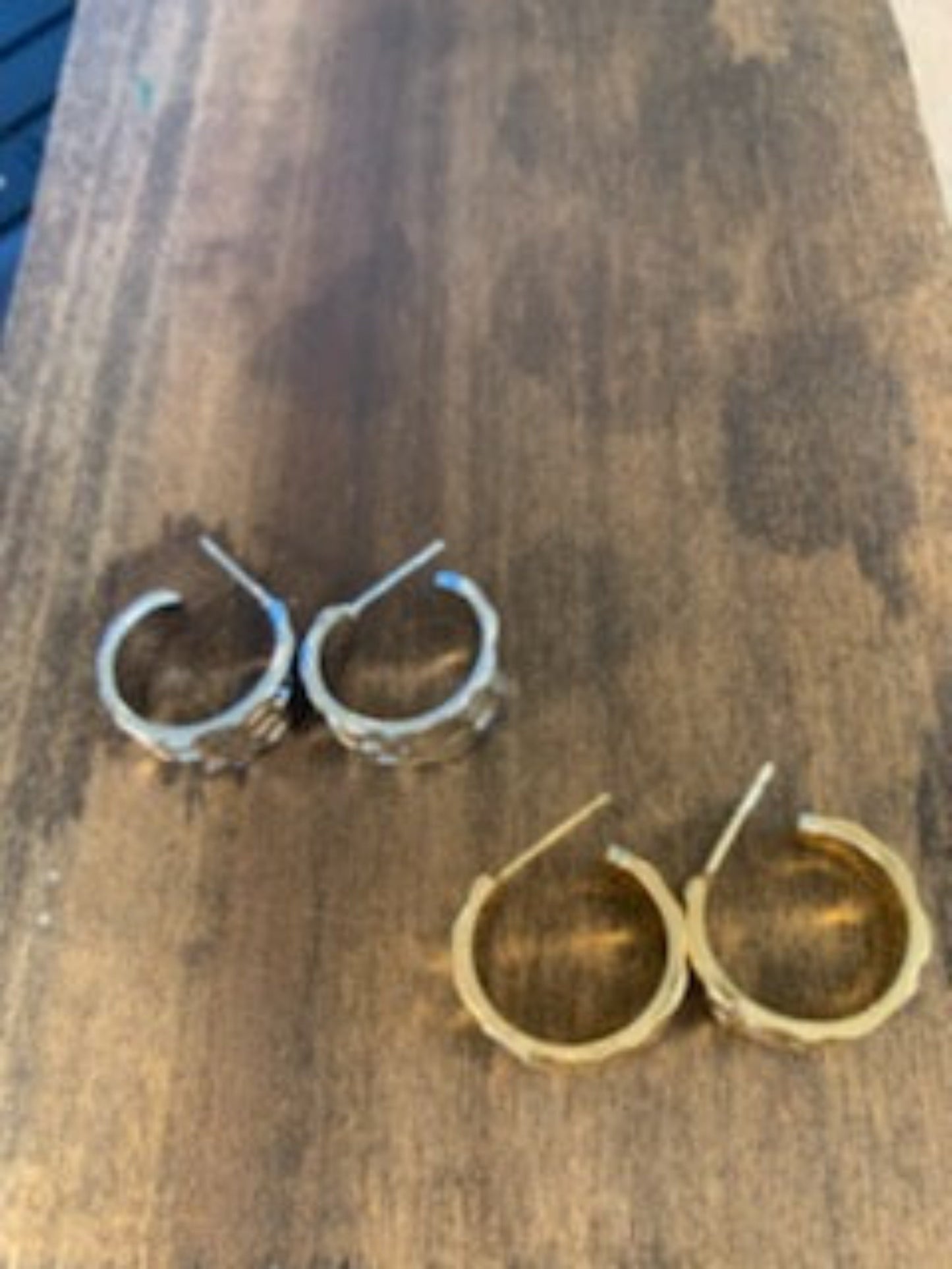 chunky hammered hoops