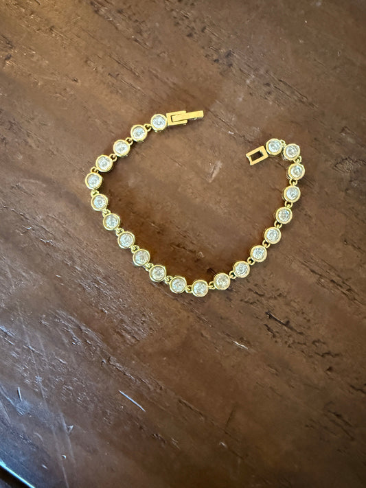 waterproof bezel set cz tennis bracelet