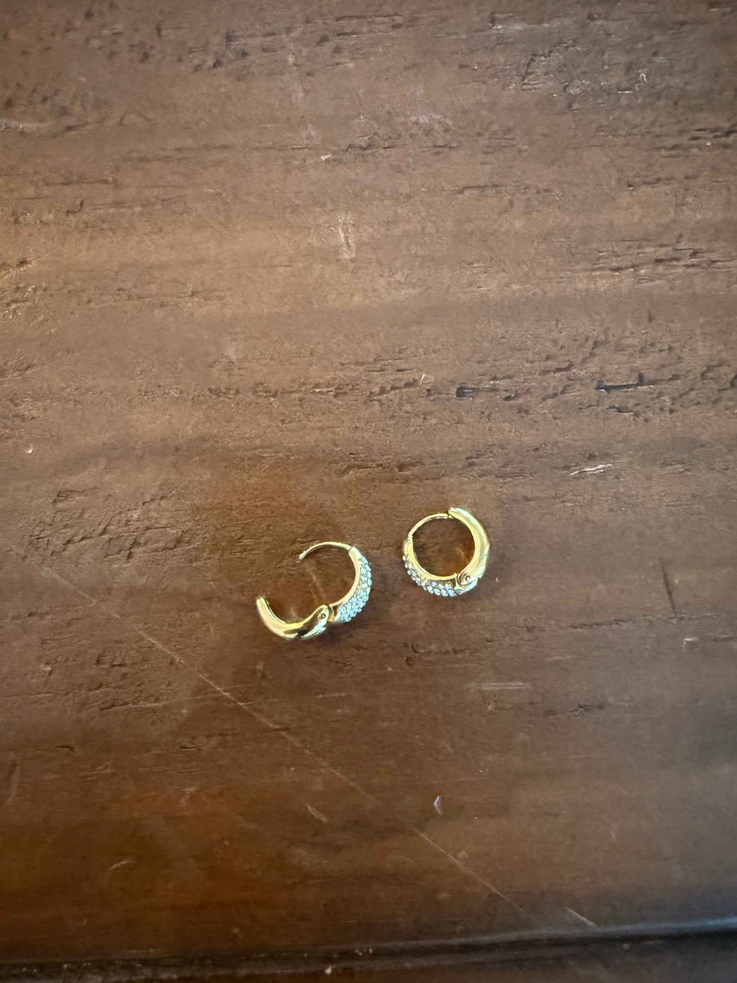 waterproof cz huggie earrings