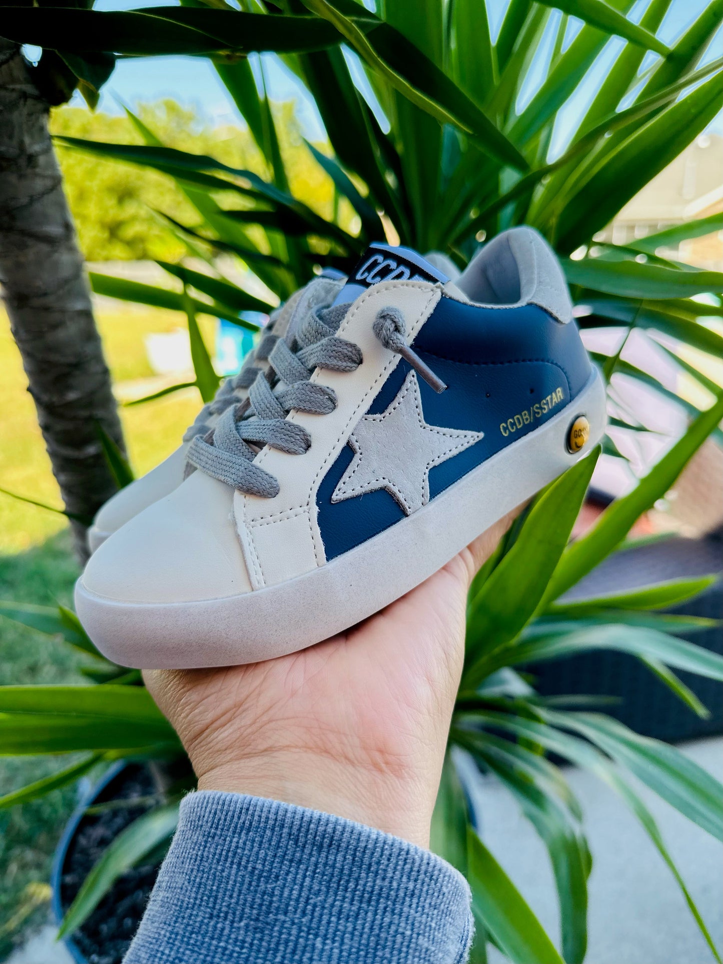 Blue with Grey Star Sneakers