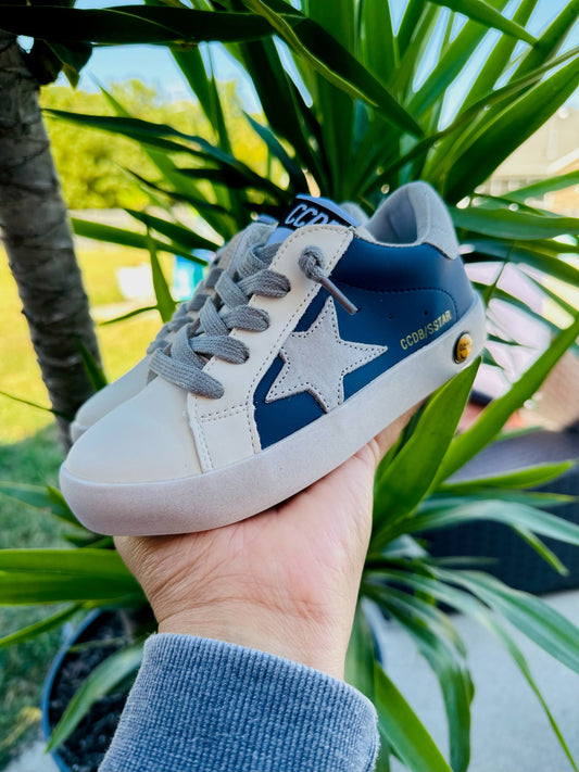 Blue with Grey Star Sneakers