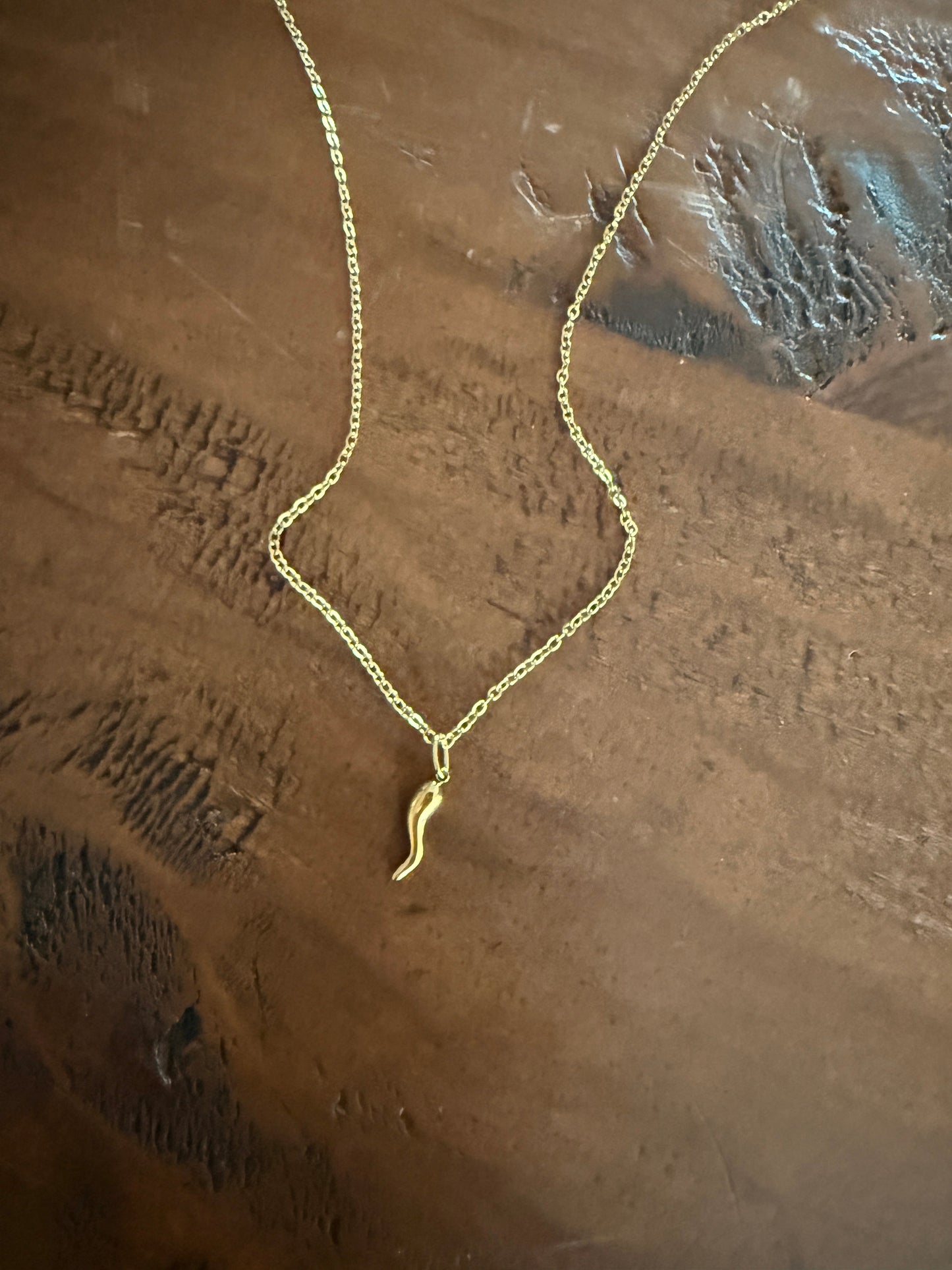 dainty italian horn necklace