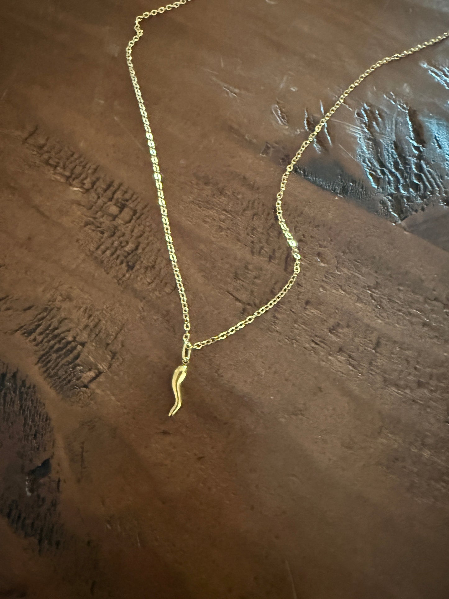 dainty italian horn necklace