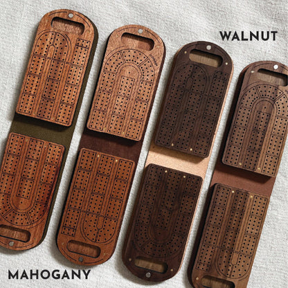 Travel Cribbage Board - Walnut Wood