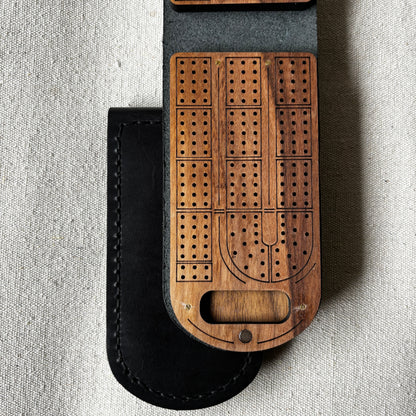 Large Travel Cribbage Board - Mahogany Wood