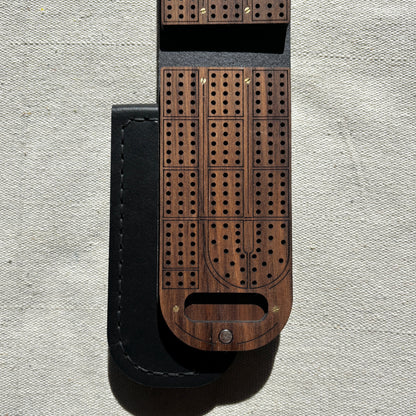 Travel Cribbage Board - Walnut Wood
