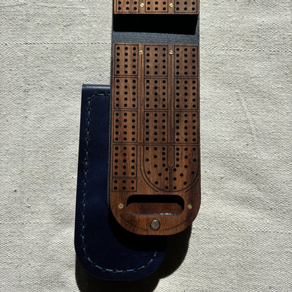 Travel Cribbage Board - Walnut Wood