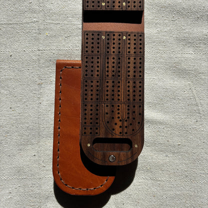 Travel Cribbage Board - Walnut Wood