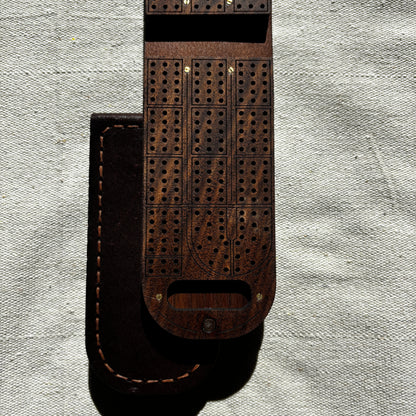 Travel Cribbage Board - Walnut Wood