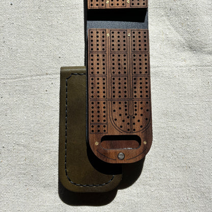 Travel Cribbage Board - Walnut Wood