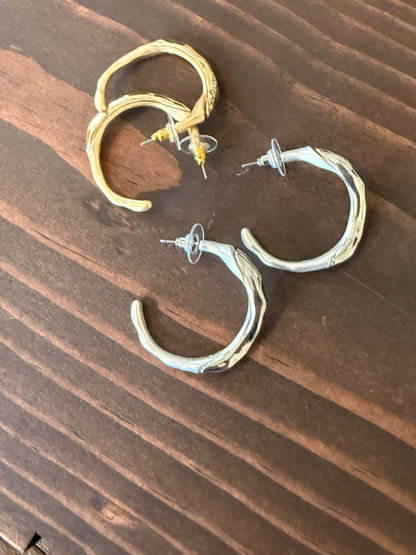 wavy hoop earrings