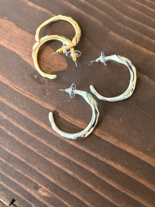 wavy hoop earrings