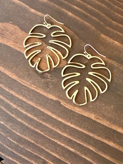 palm leaf earrings