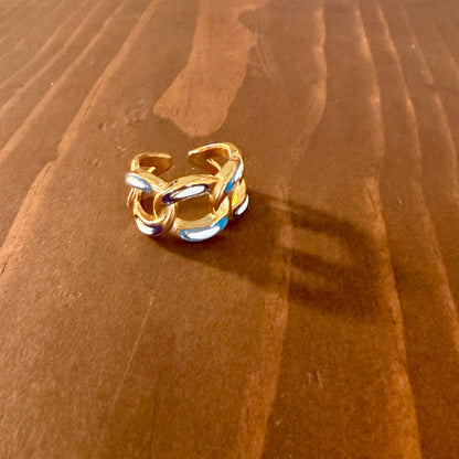 waterproof colorful cuban ring