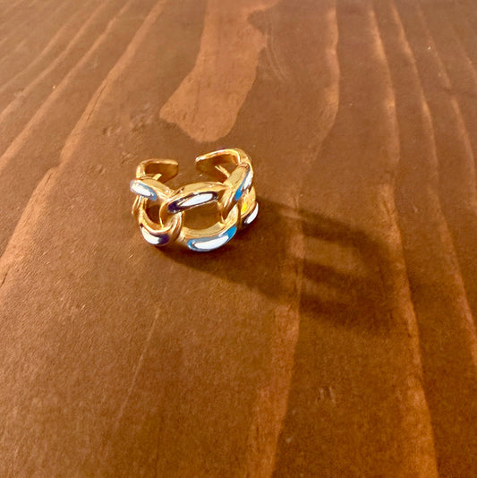 waterproof colorful cuban ring