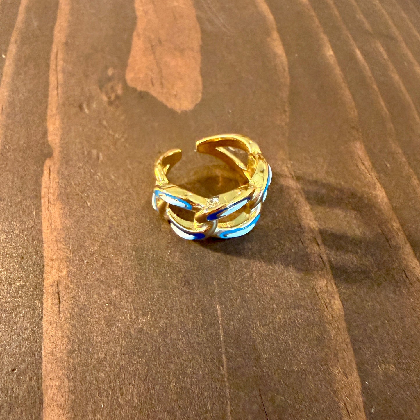 waterproof colorful cuban ring
