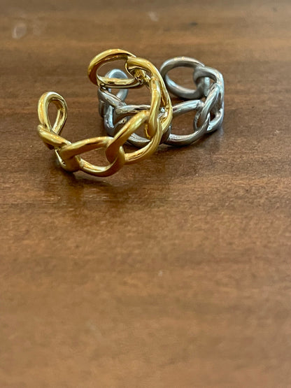adjustable stainless steel cuban ring