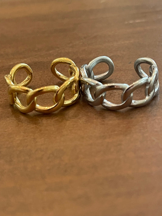 adjustable stainless steel cuban ring