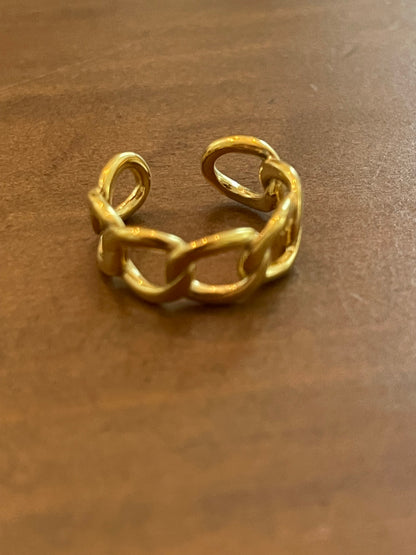 adjustable stainless steel cuban ring