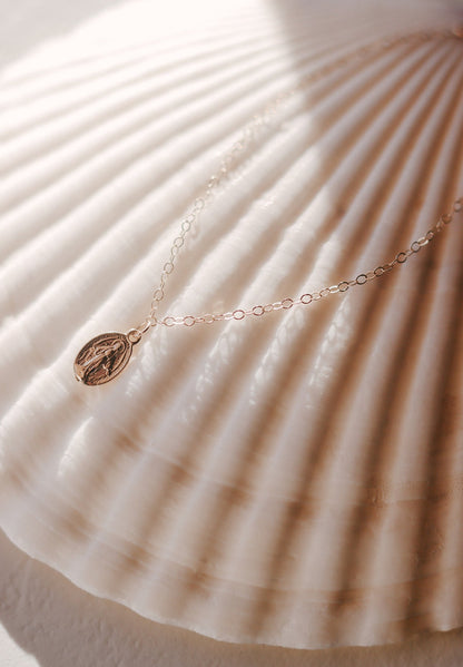 14K Gold Dainty Miraculous Medal Bracelet
