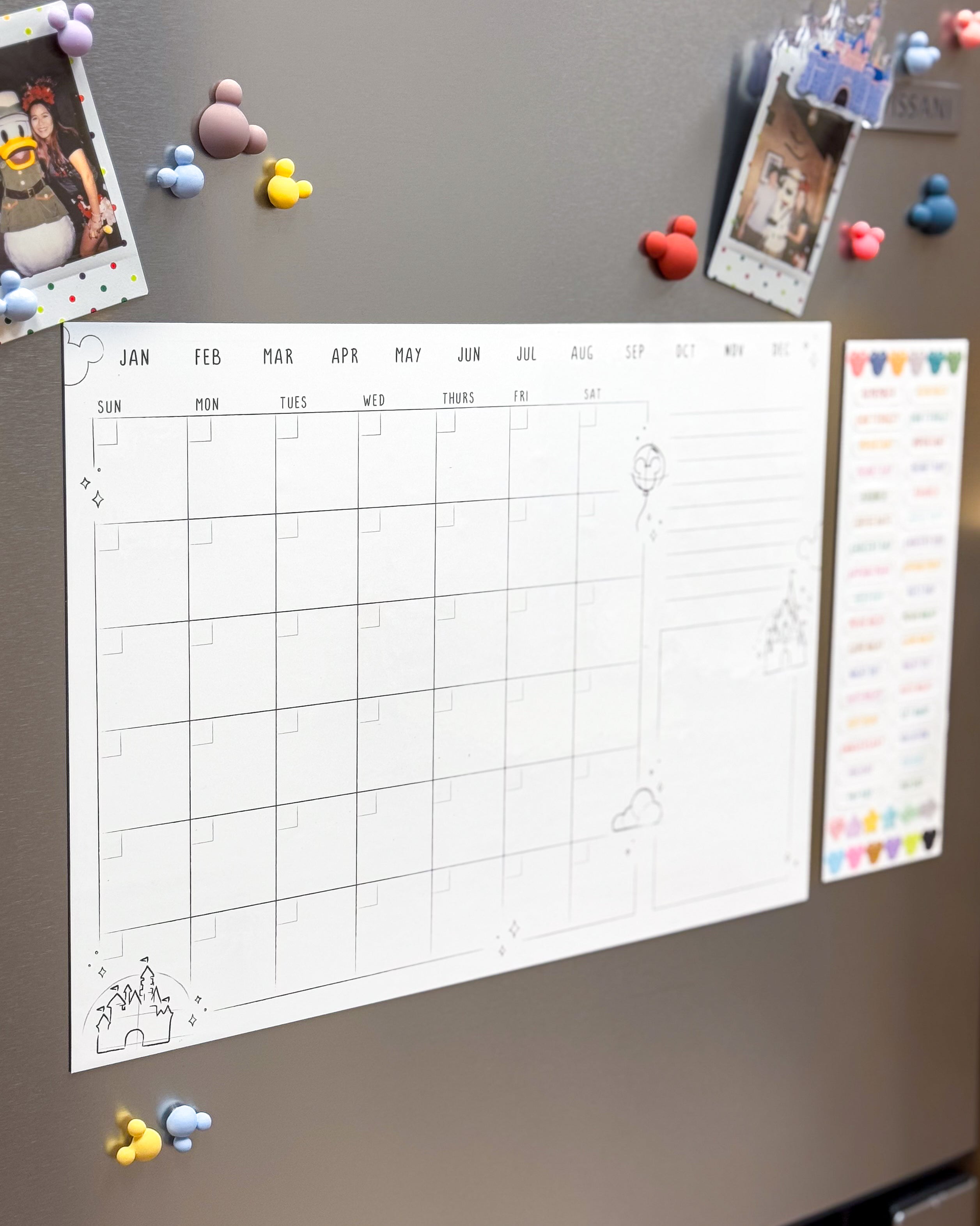 Magnetic Monthly Dry Erase Calendar Set