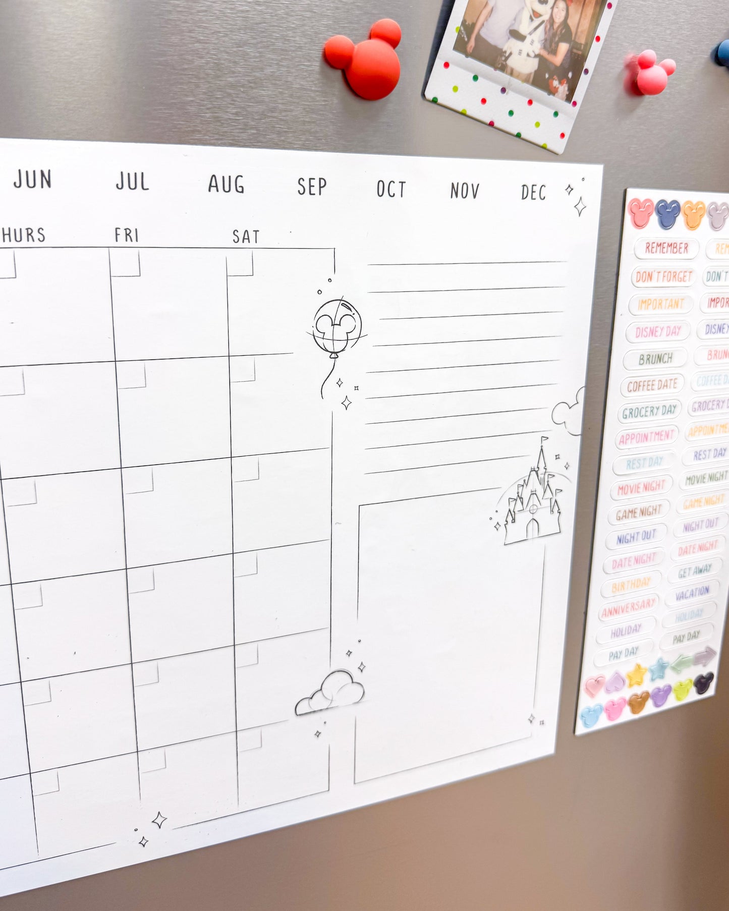 Magnetic Monthly Dry Erase Calendar Set