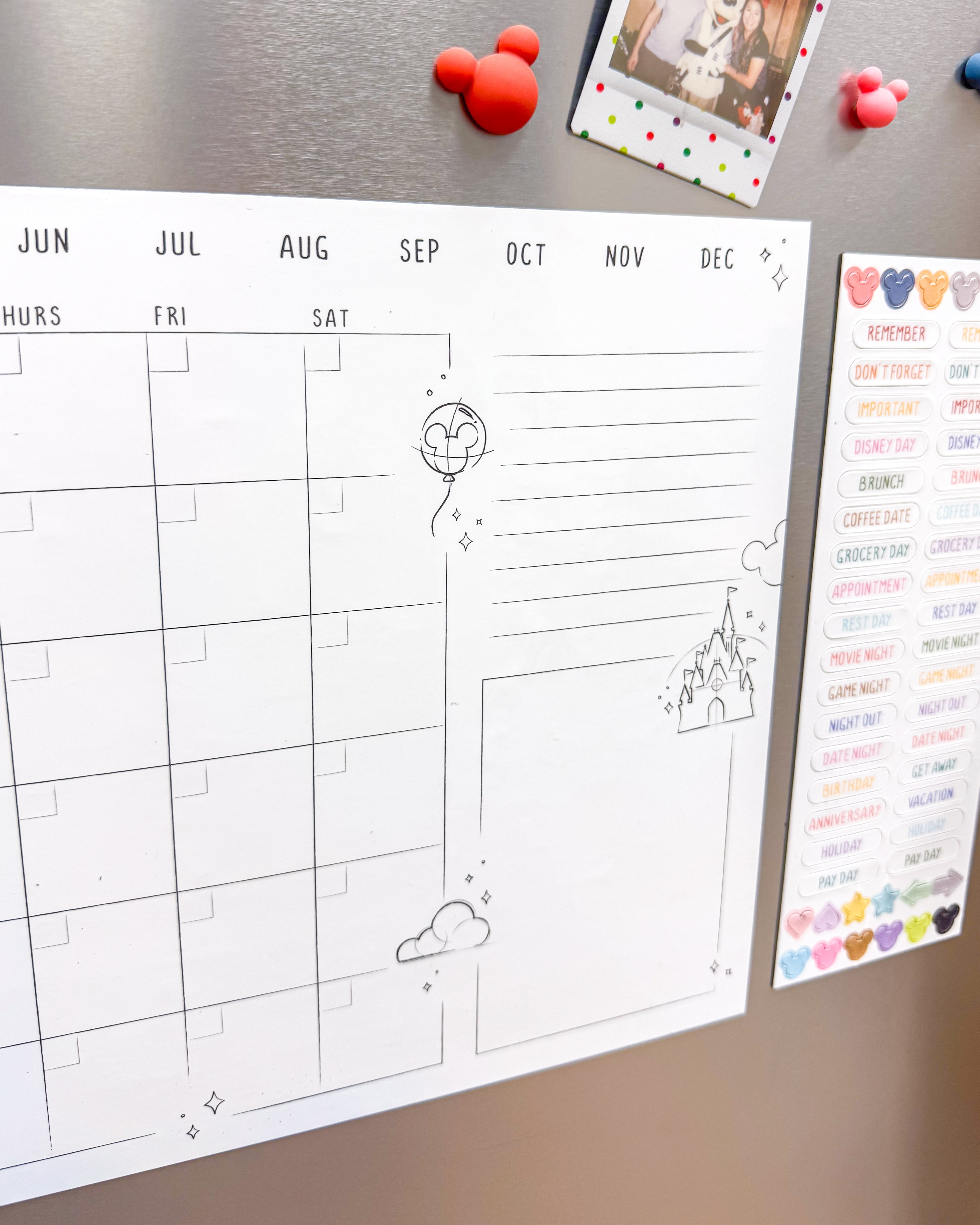Magnetic Monthly Dry Erase Calendar Set