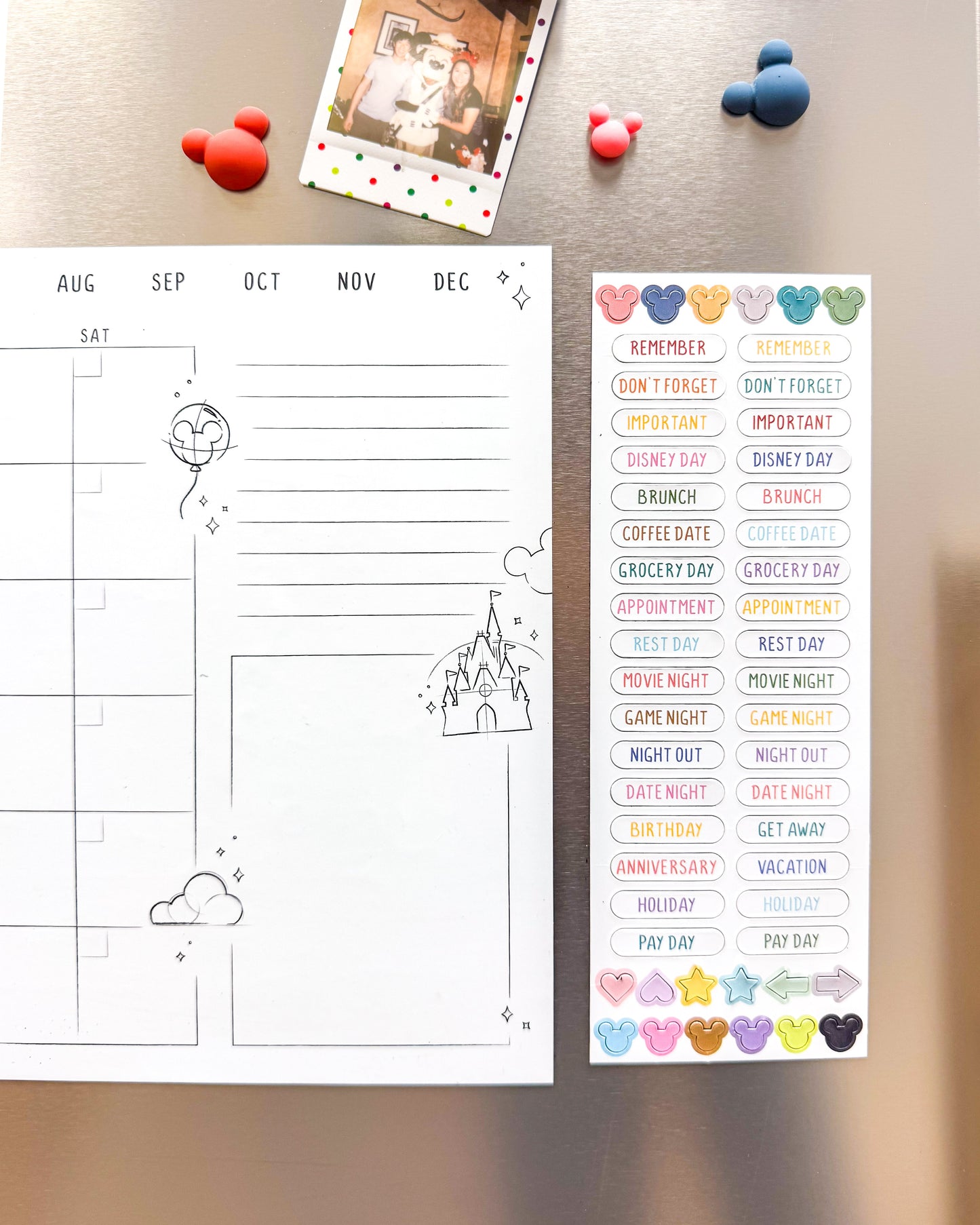 Magnetic Monthly Dry Erase Calendar Set