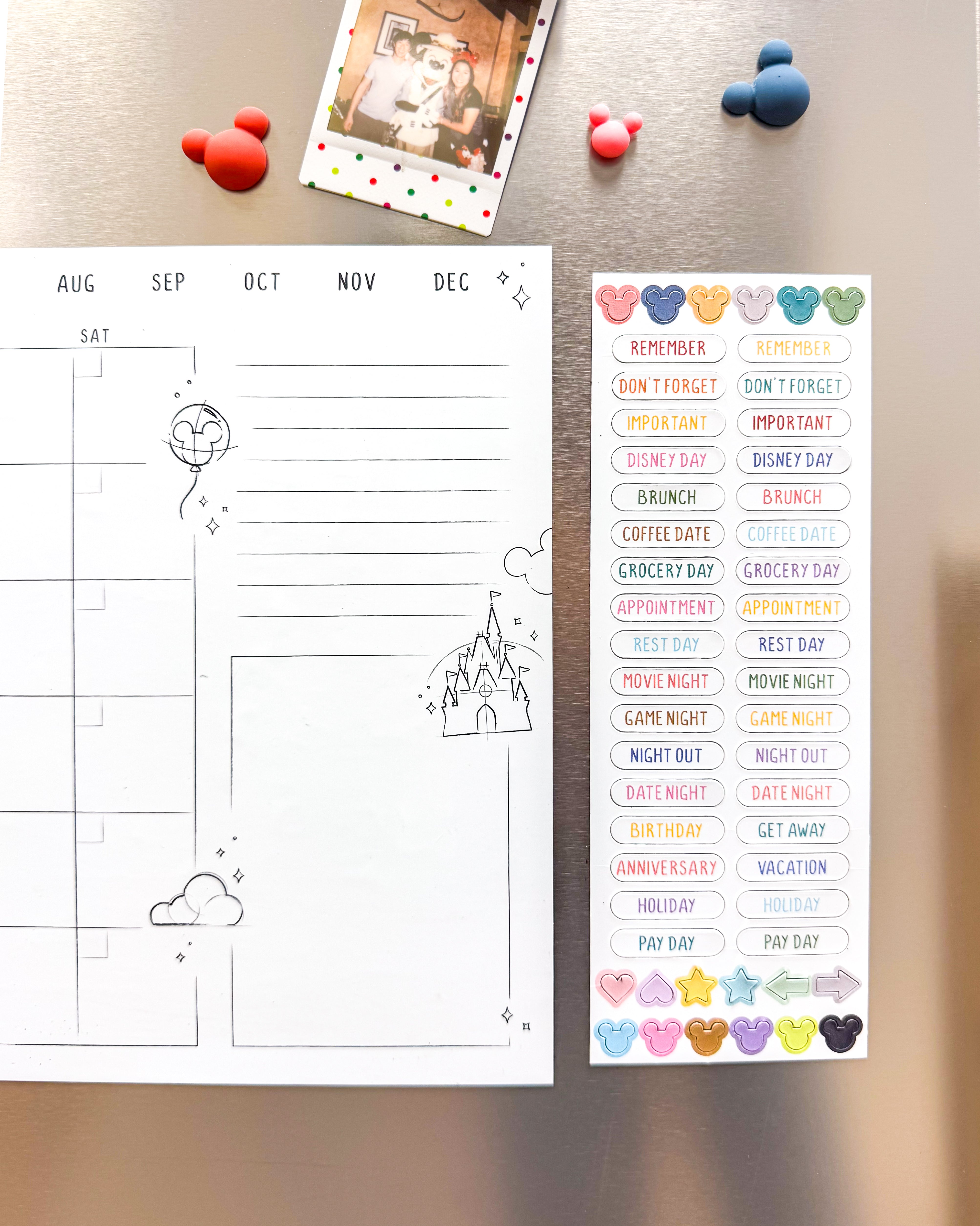 Magnetic Monthly Dry Erase Calendar Set