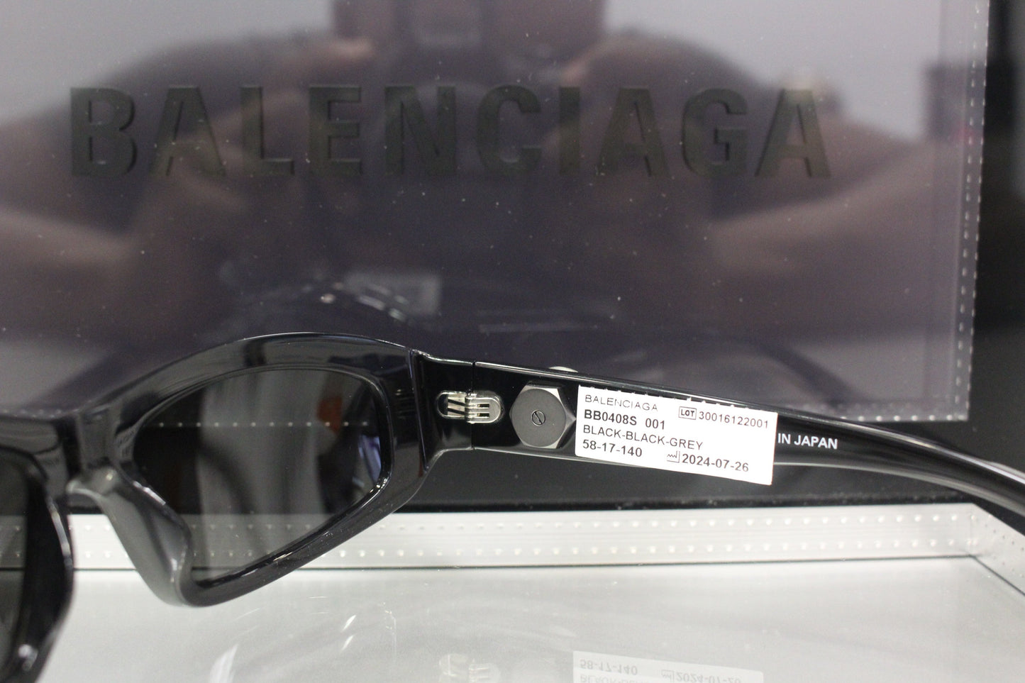 BALENCIAGA BB0408S-001 58 SUNGLASS MAN RECYCLED ACE