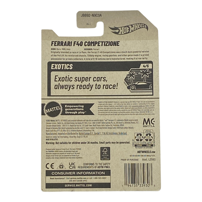 Hot Wheels Ferrari F40 Competizione | Exotics Series 4/5