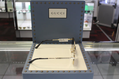 Gucci GG0589SK-001 57 Women’s Sunglasses | Black/Gold Metal Frame | Authentic Luxury