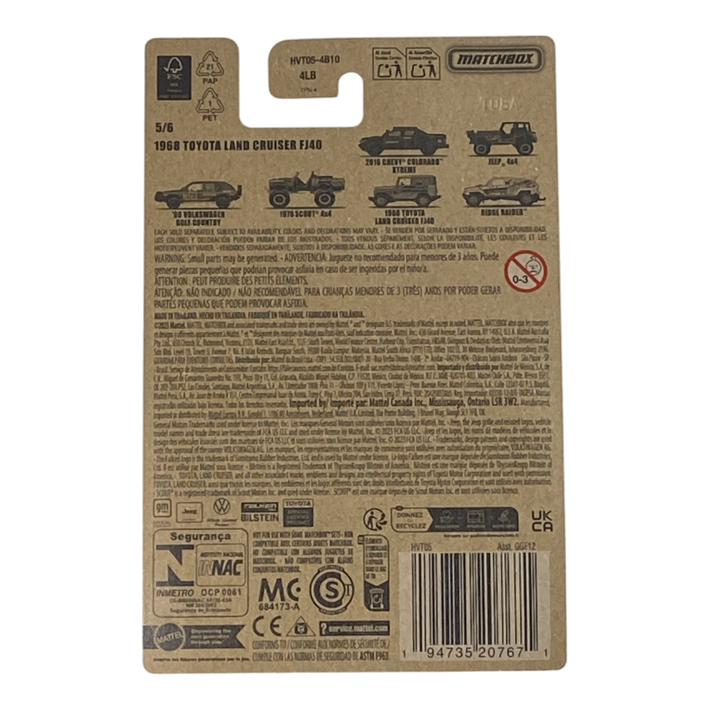 Matchbox 1968 Toyota Land Cruiser FJ40 | Matchbox Off Road Rally Series 5/6