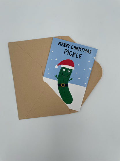Unique Pickle Greeting Card for Fun Birthday and Christmas Messages