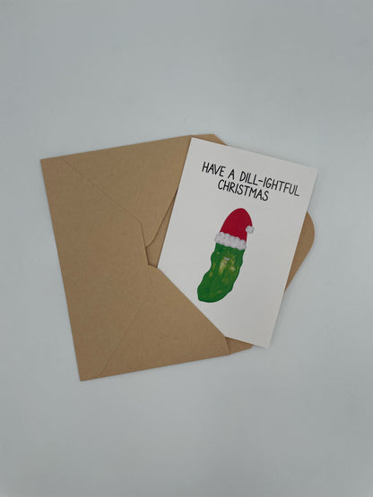 Unique Pickle Greeting Card for Fun Birthday and Christmas Messages