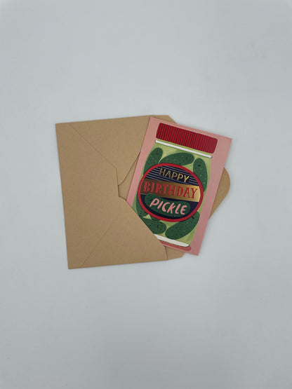 Unique Pickle Greeting Card for Fun Birthday and Christmas Messages