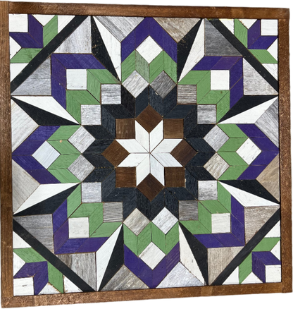 Amish Handmade Barn Quilt - Square (20.75 in x 20.75 in x 1 in)