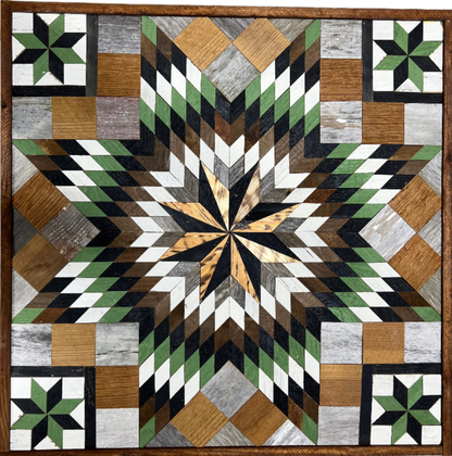 Amish Handmade Barn Quilt Wall Art – Reclaimed Barn Wood – 30.5” x 30.5”