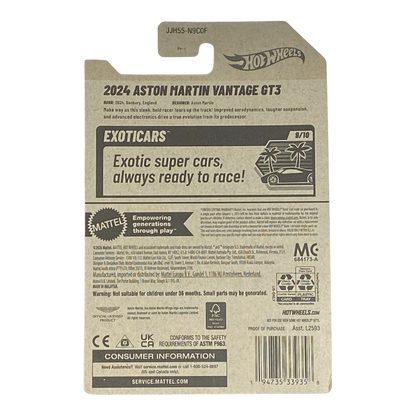 Hot Wheels 2024 Aston Martin Vantage GT3 | Exoticars Series 9/10
