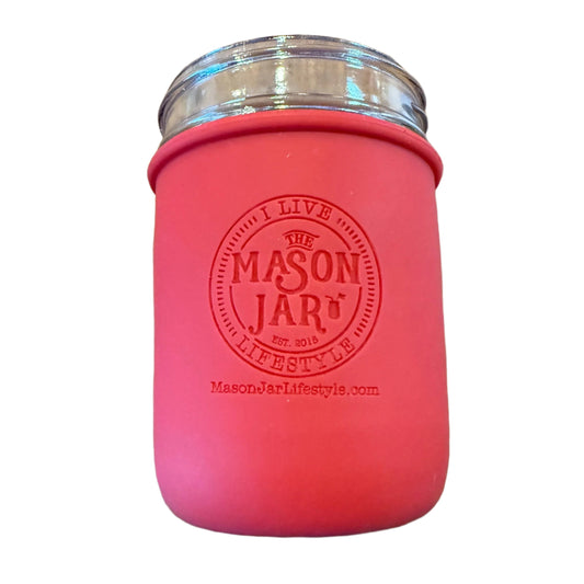 "I Live the Mason Jar Lifestyle" Silicone Laser Engraved Wide Mouth Pint Sleeve