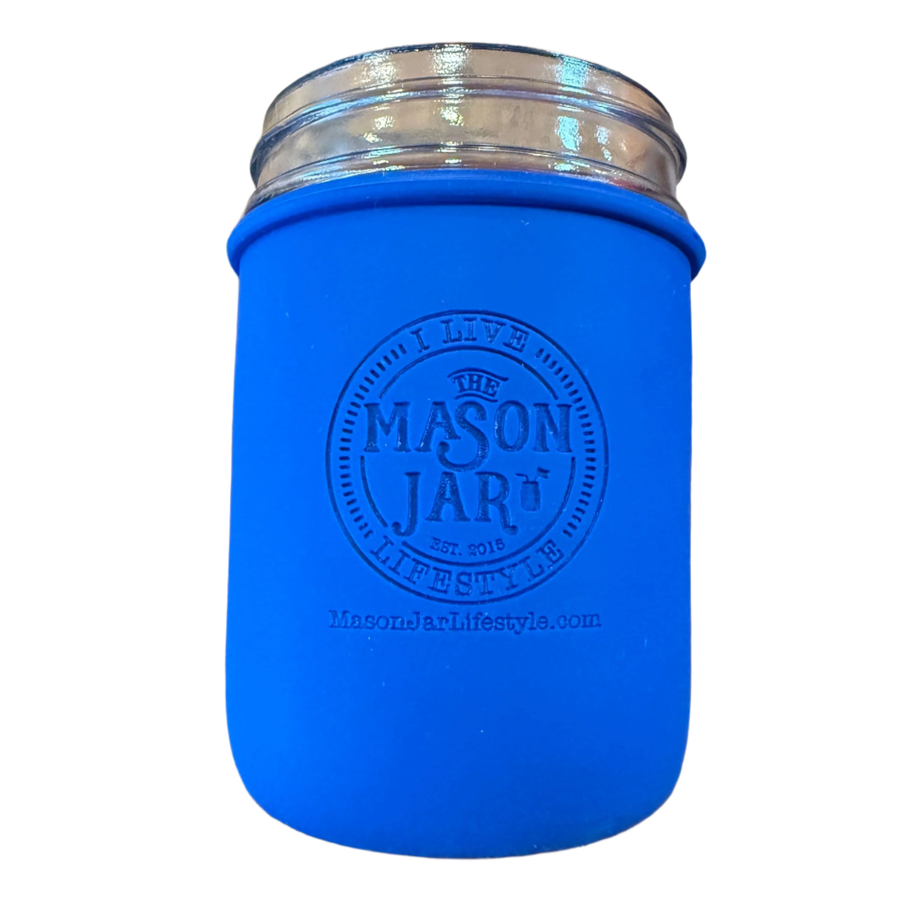 "I Live the Mason Jar Lifestyle" Silicone Laser Engraved Wide Mouth Pint Sleeve