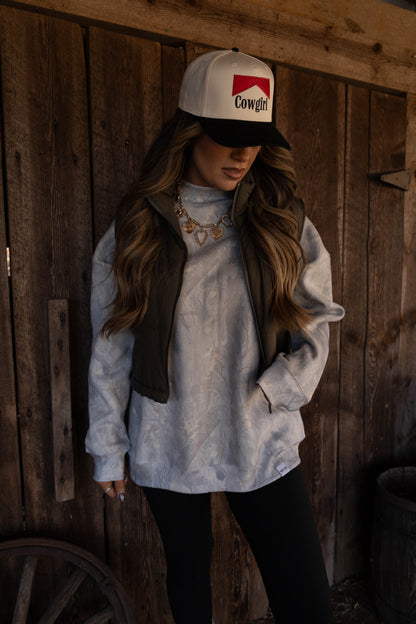 Tilly Oversized Light Camo Mockneck Crew