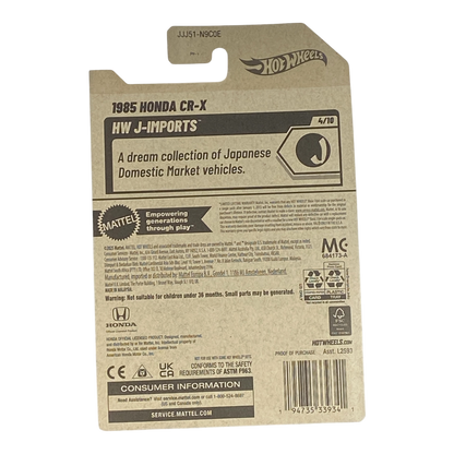 Hot Wheels 1985 Honda CR-X | J-Imports Series 4/10