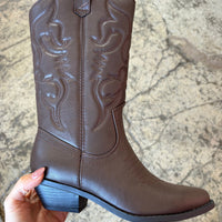 Delaney Embroidered Heeled Mid-Calf Cowgirl Boots