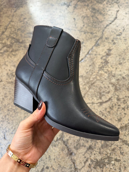 Jolene Embroidered Pointed Heeled Ankle Booties