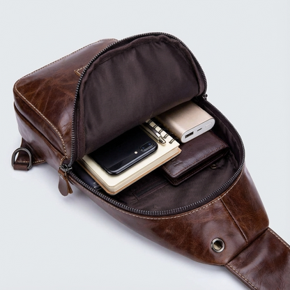 Men’s Leather Sling Bag – Professional Commute