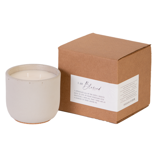 I AM Blessed 22 oz Concrete Candle