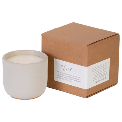 I AM Loved 22 oz Concrete Candle